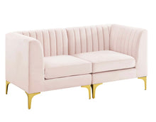 Load image into Gallery viewer, Triumph Channel Tufted Performance Velvet Loveseat
