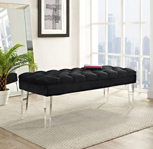 Load image into Gallery viewer, Valet Performance Velvet Bench in Ivory
