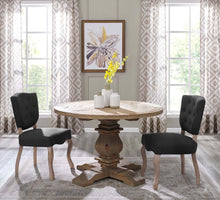 Load image into Gallery viewer, Column Round Pine Wood Dining Table in Brown
